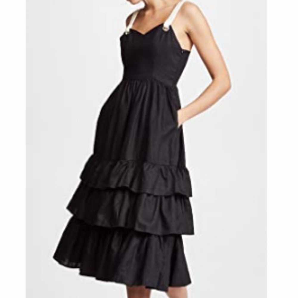 Nice Martin Black Ruffled Tiered Dress